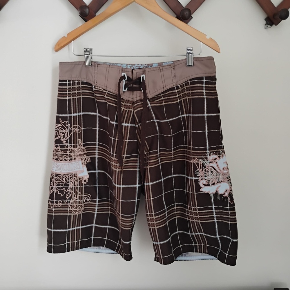 Rip one Y2K Men’s Plaid Men's Swim Trunks no size.